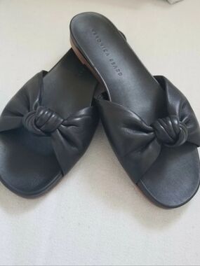 🆕🌹VERONICA BEARD Etra Calfskin Knotted Slide Sandals 6.5B/36.5EU(retail $275)
